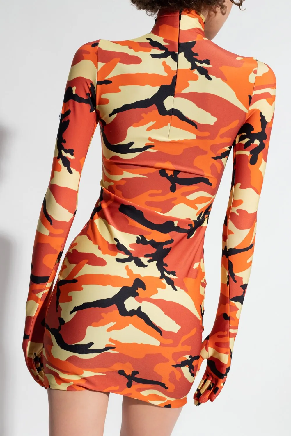 Camo Print Turtleneck Mini Dress