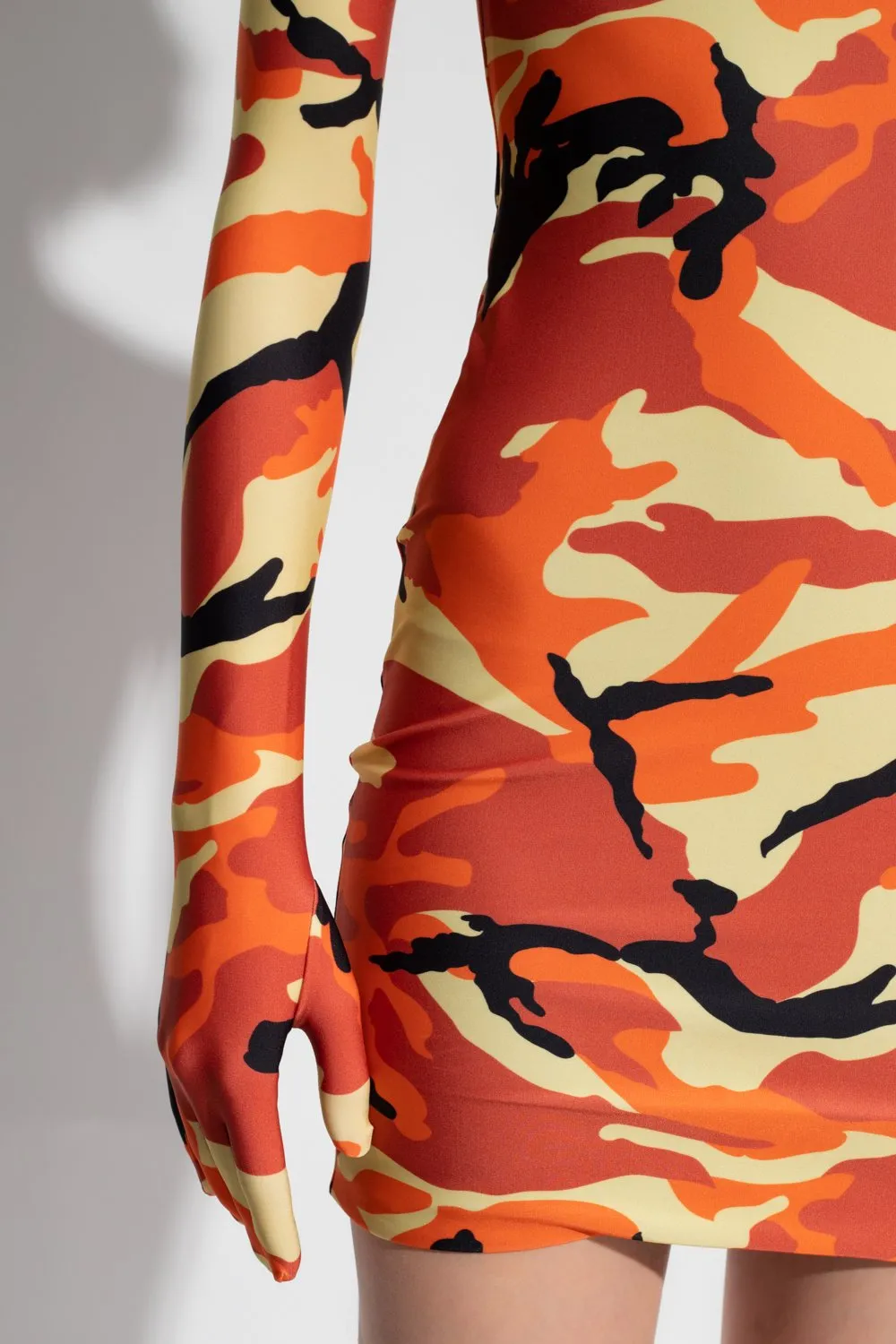 Camo Print Turtleneck Mini Dress