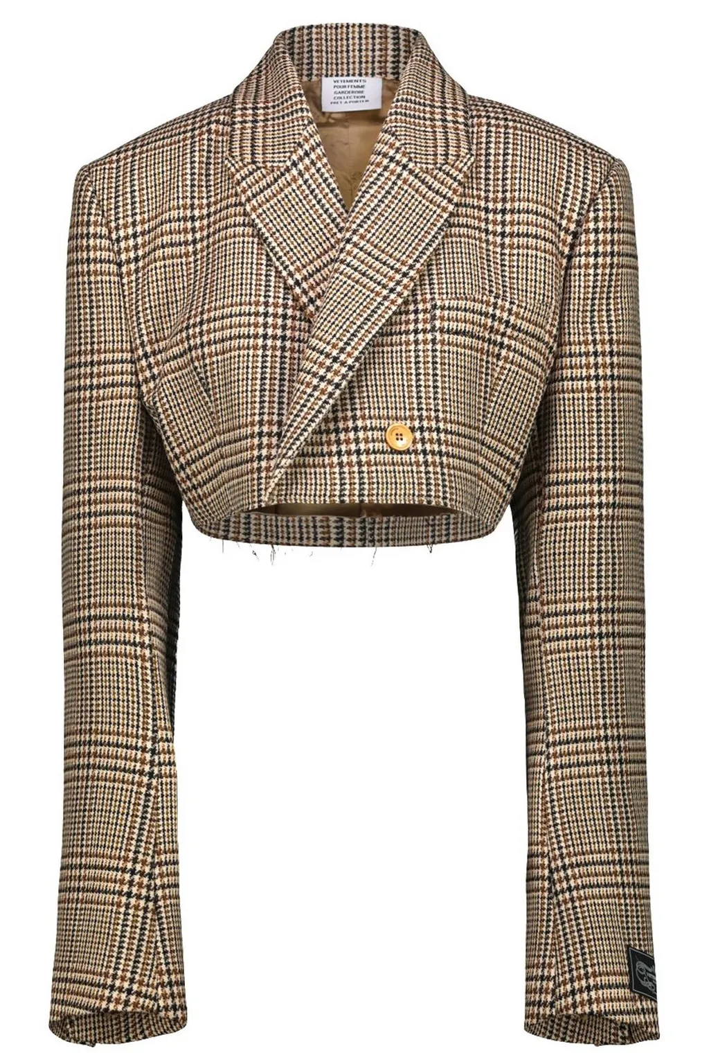 Cropped Plaid Blazer