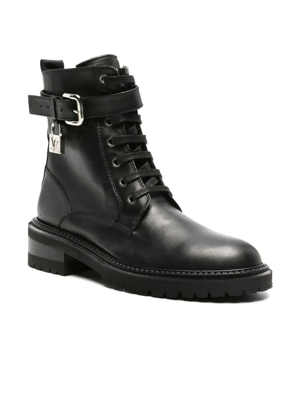 Combat Boots With Buckle And Lock Detail