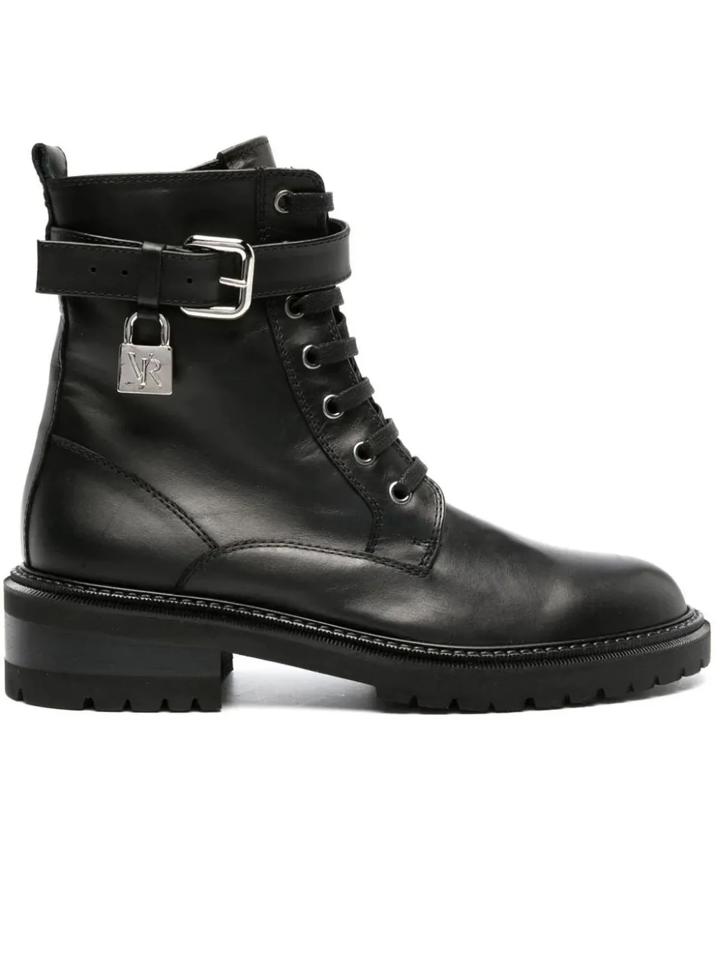 Combat Boots With Buckle And Lock Detail