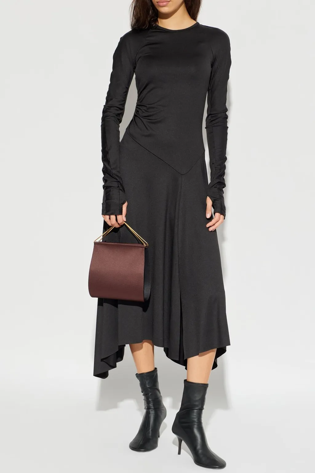 Asymmetric Ruched Dress