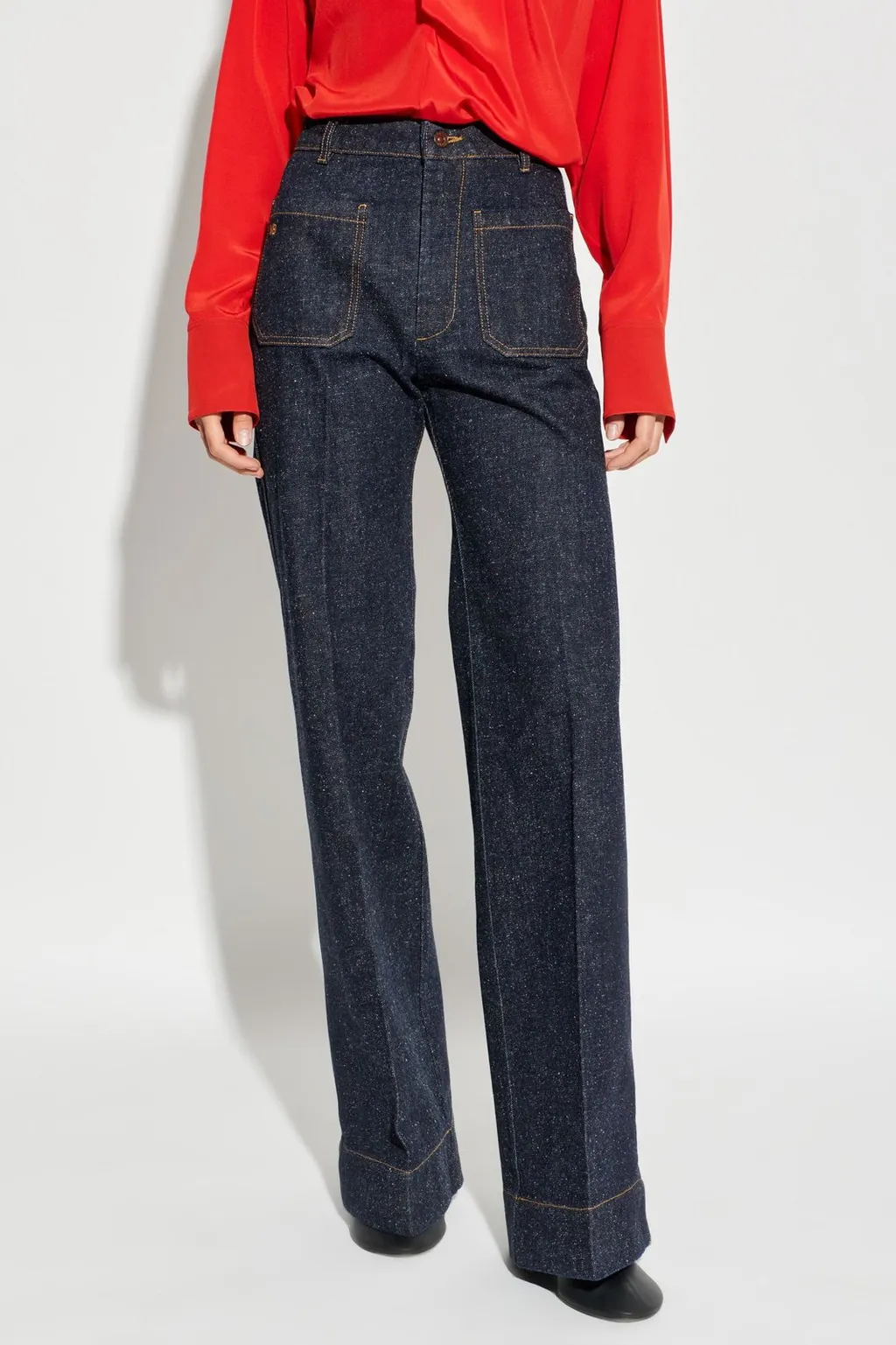 High-Waisted Flared Jeans