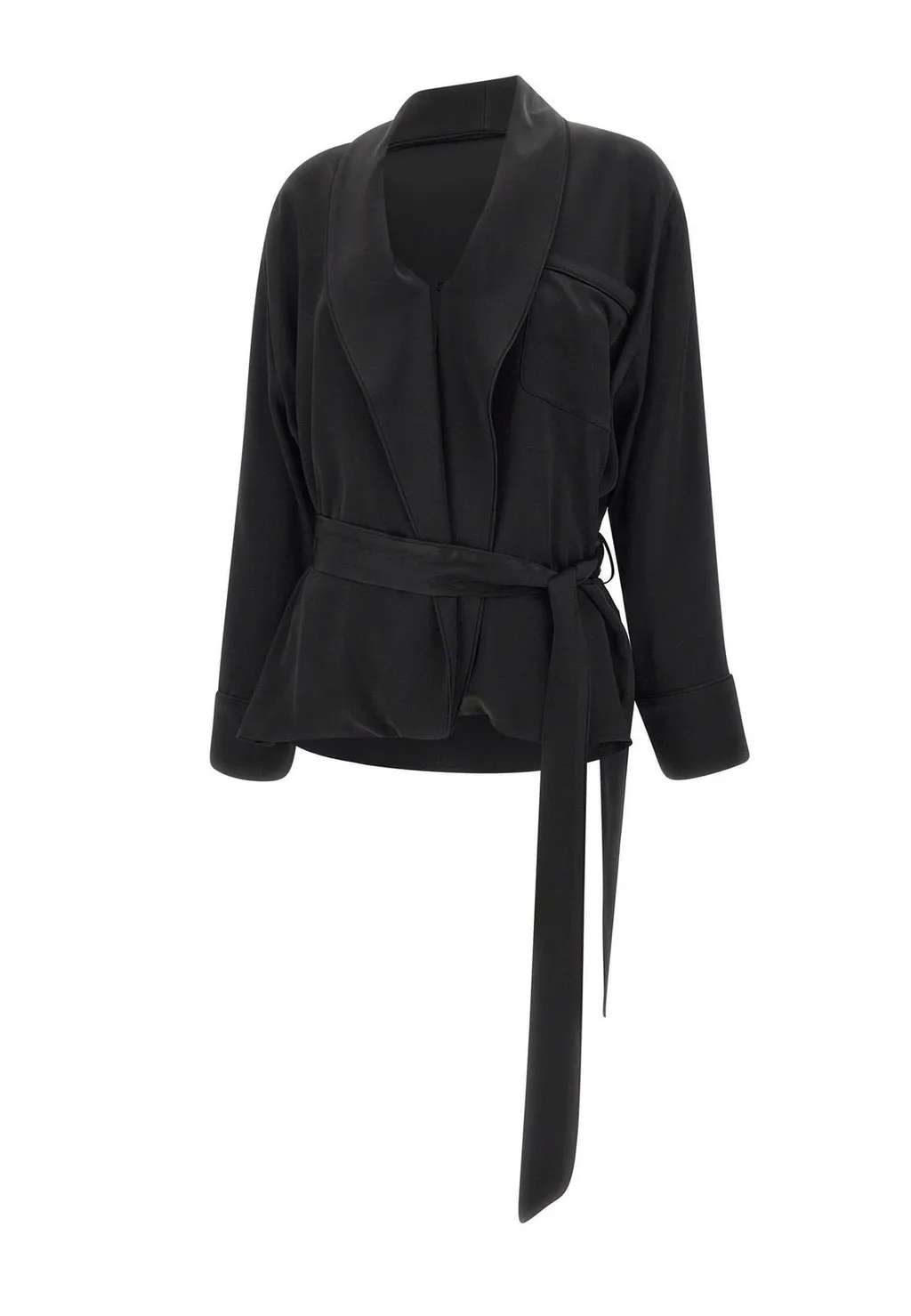 Belted Shawl Collar Jacket
