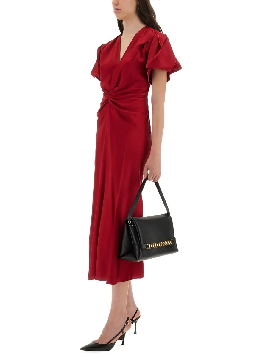 Twisted Waist Midi Dress