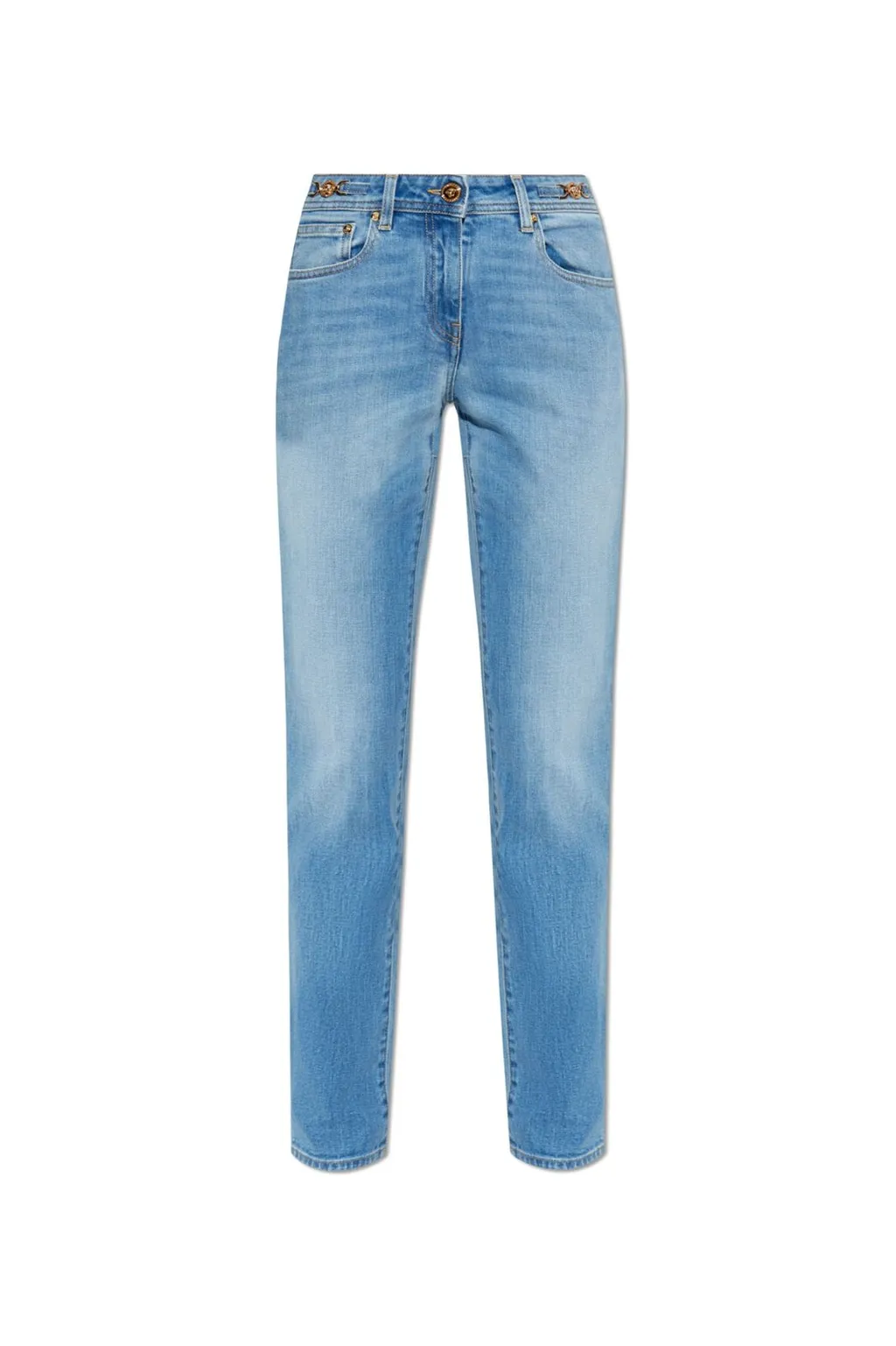 High-Waisted Straight-Leg Jeans