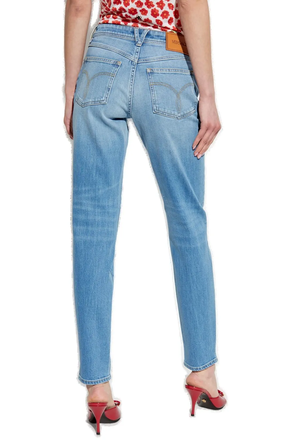 High-Waisted Straight-Leg Jeans