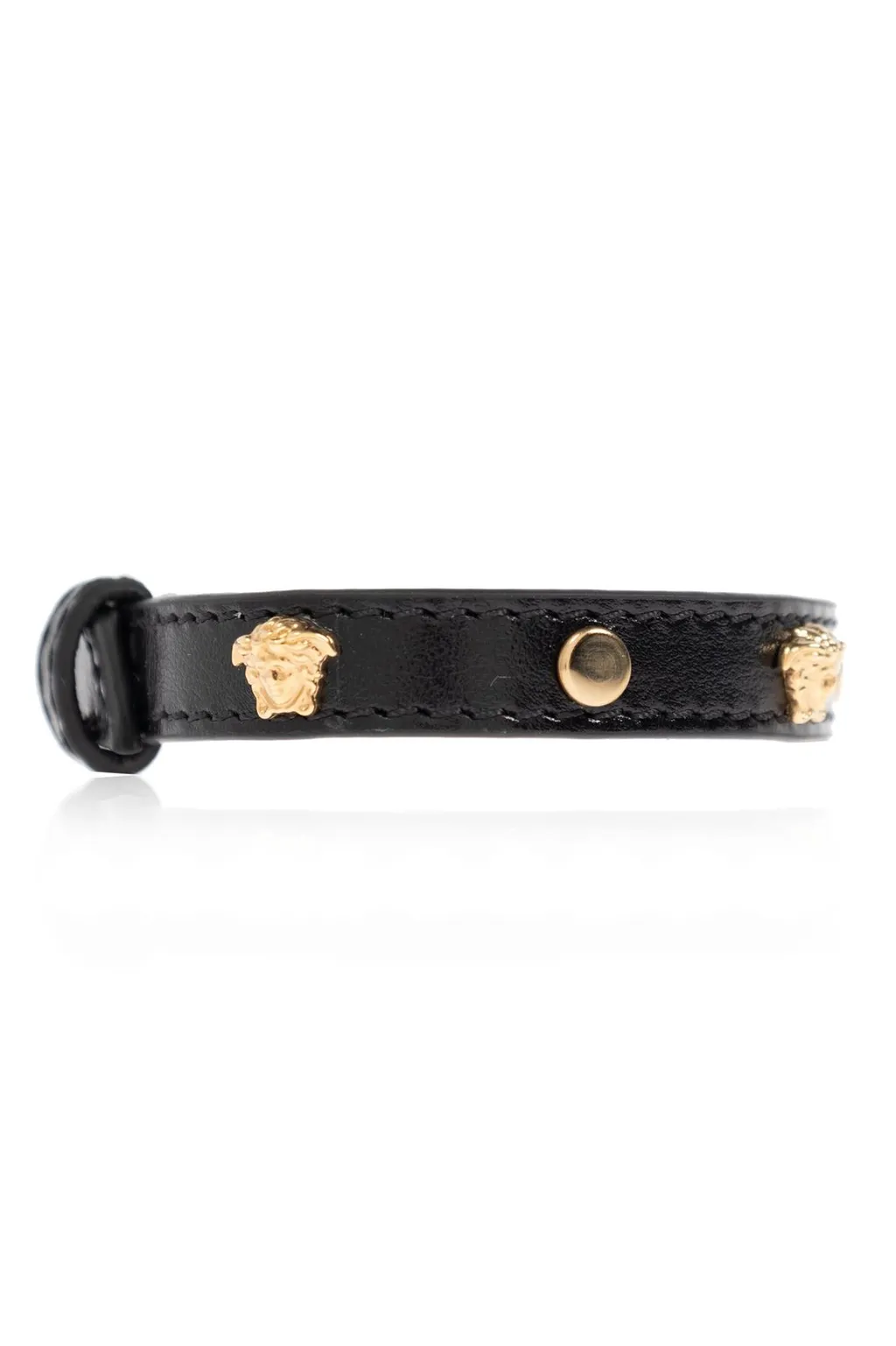Medusa Studded Leather Bracelet