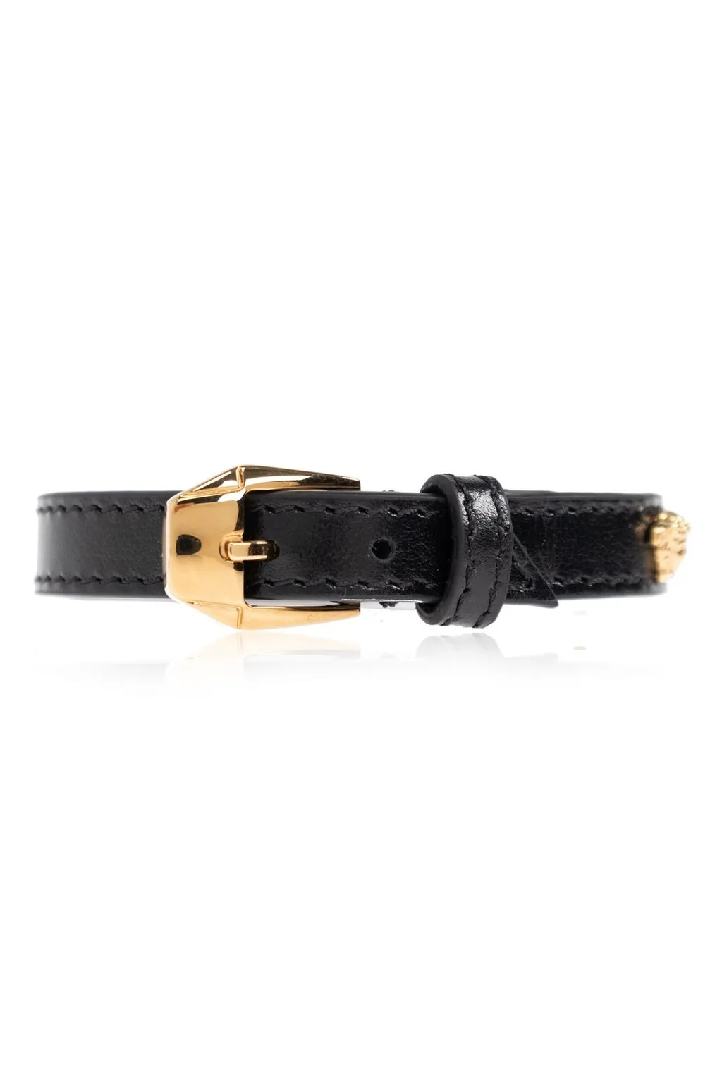 Medusa Studded Leather Bracelet