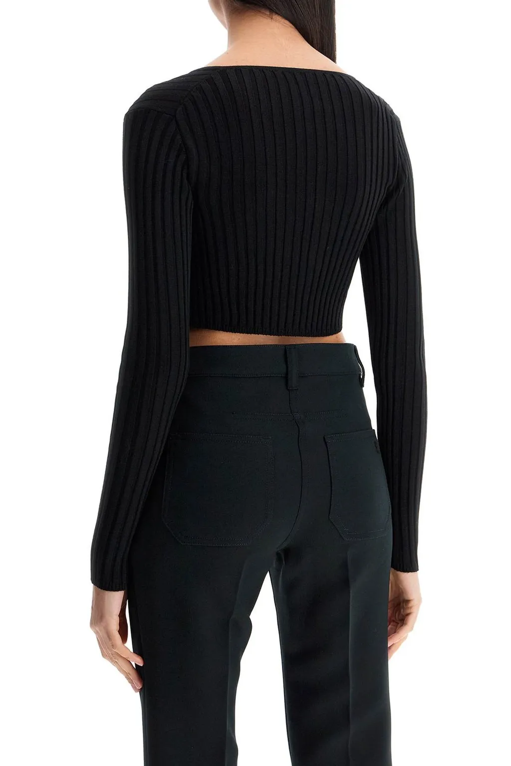 Ribbed Knit Cropped Cardigan
