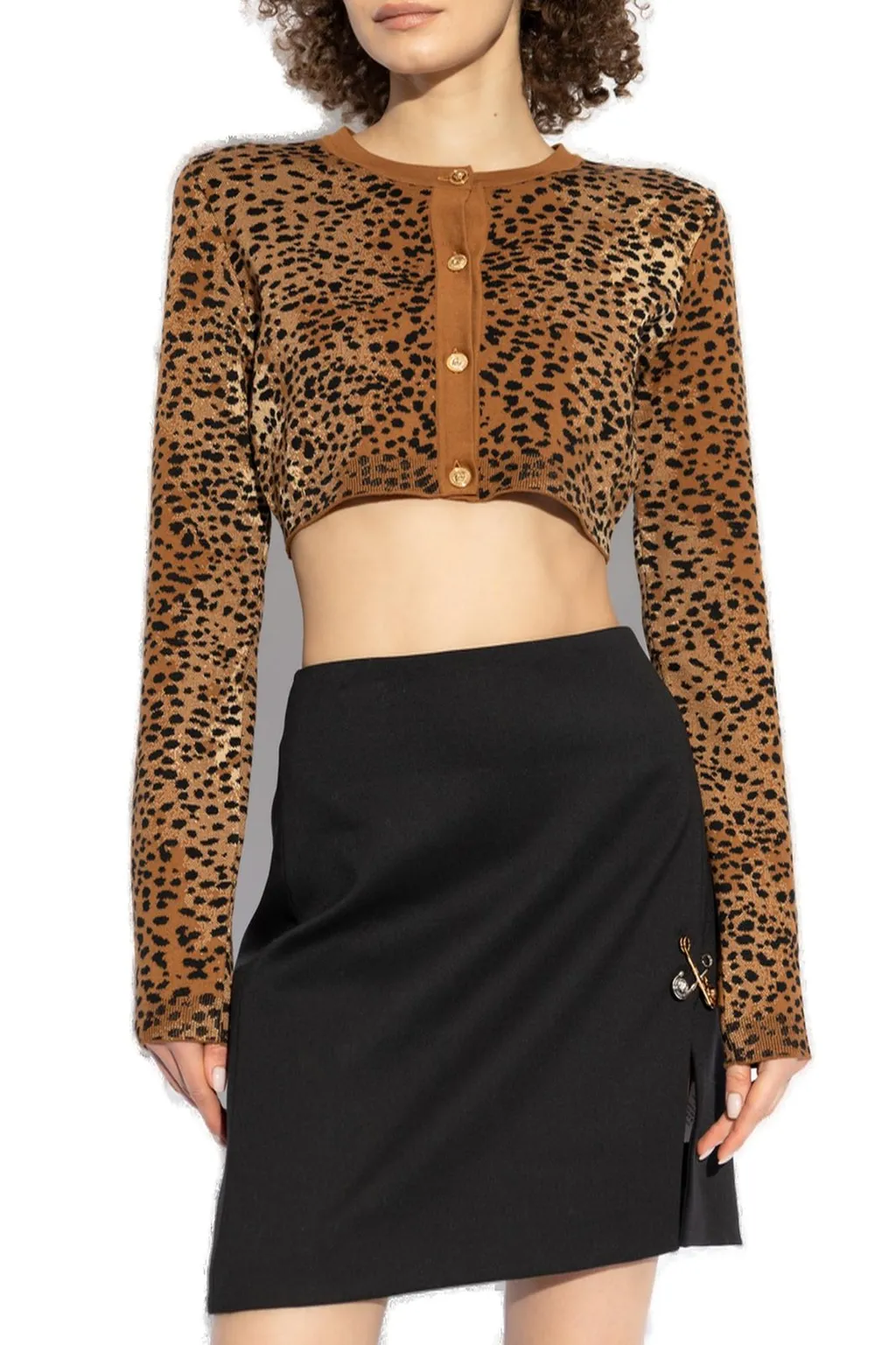 Leopard Print Cropped Cardigan