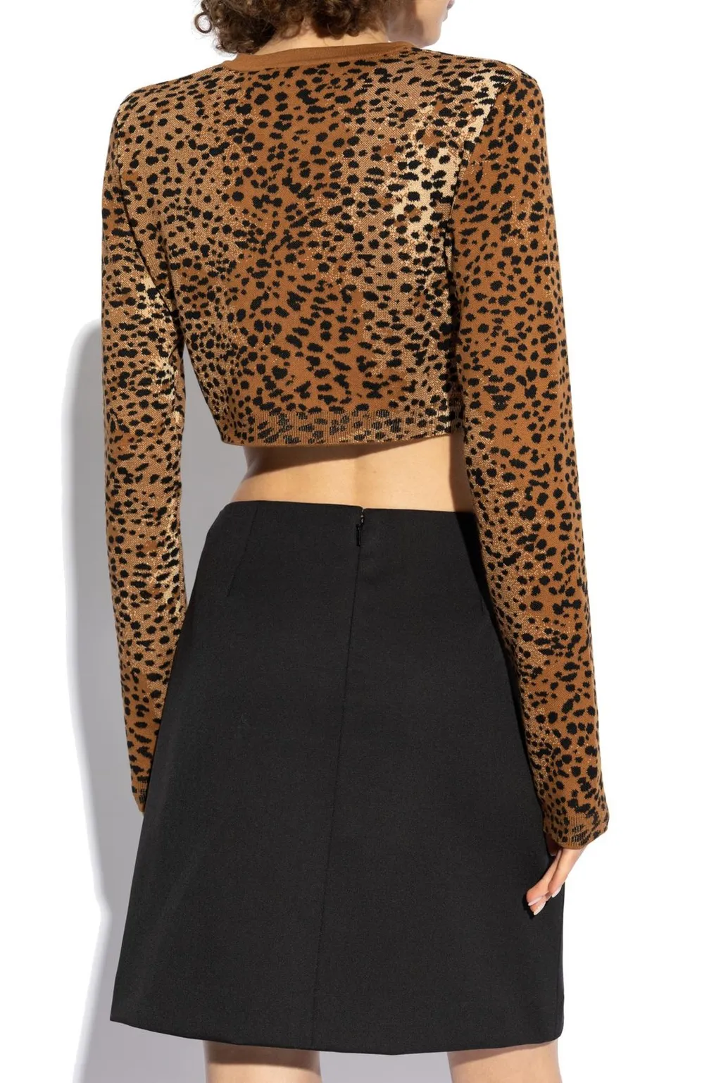 Leopard Print Cropped Cardigan