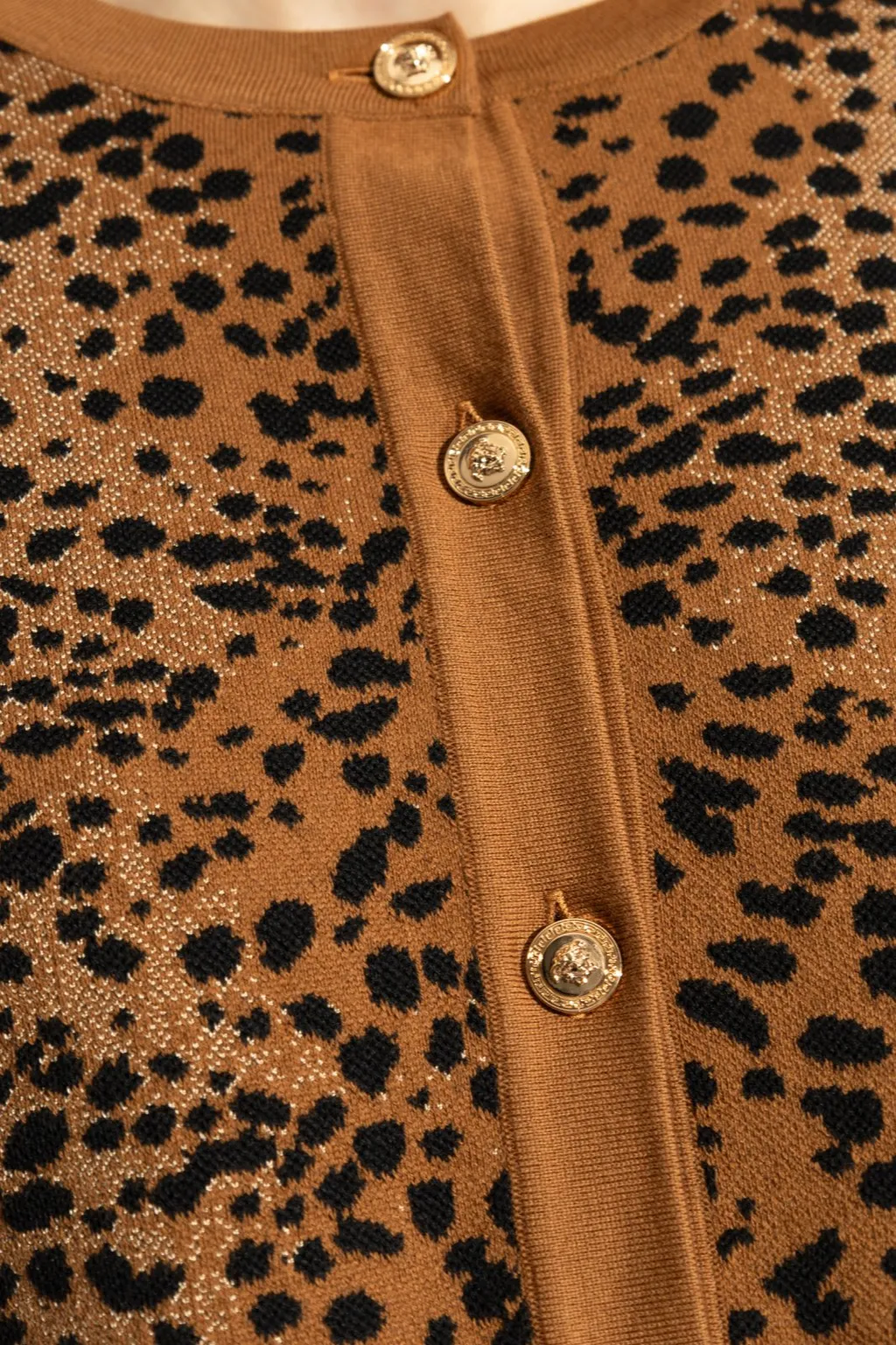 Leopard Print Cropped Cardigan