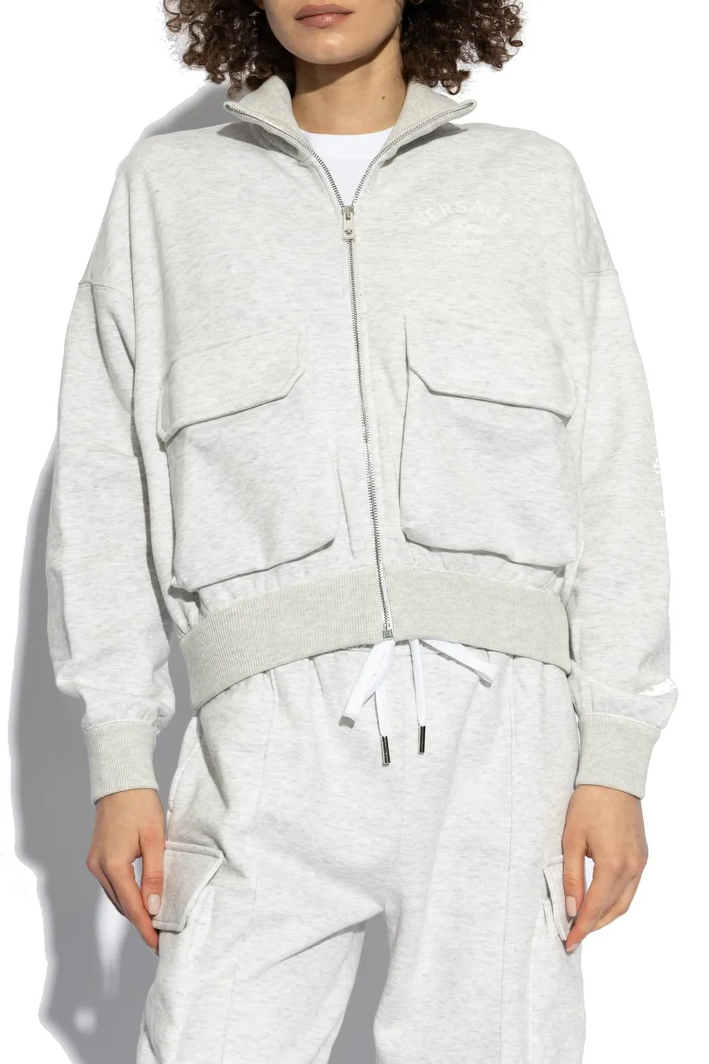 Logo Print Zip-Up Sweatshirt