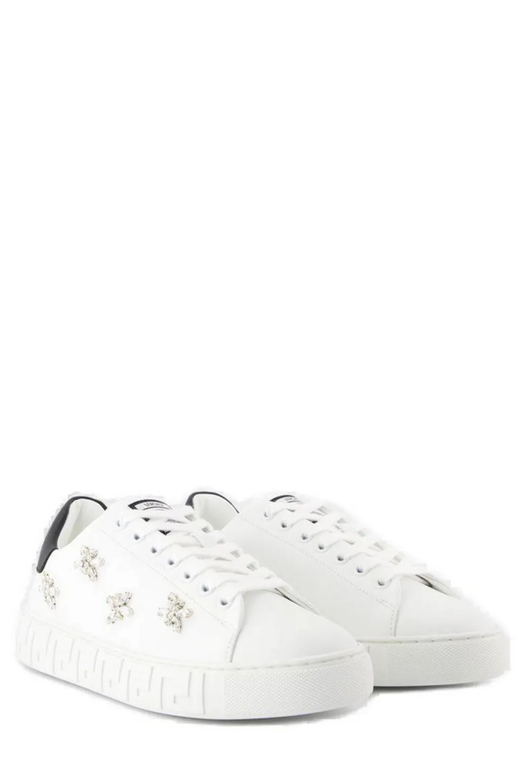 Low-Top Sneakers With Crystal Embellishments