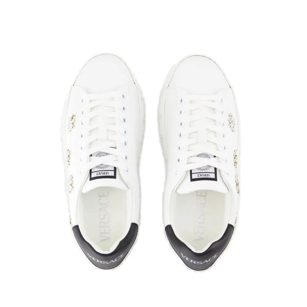 Low-Top Sneakers With Crystal Embellishments