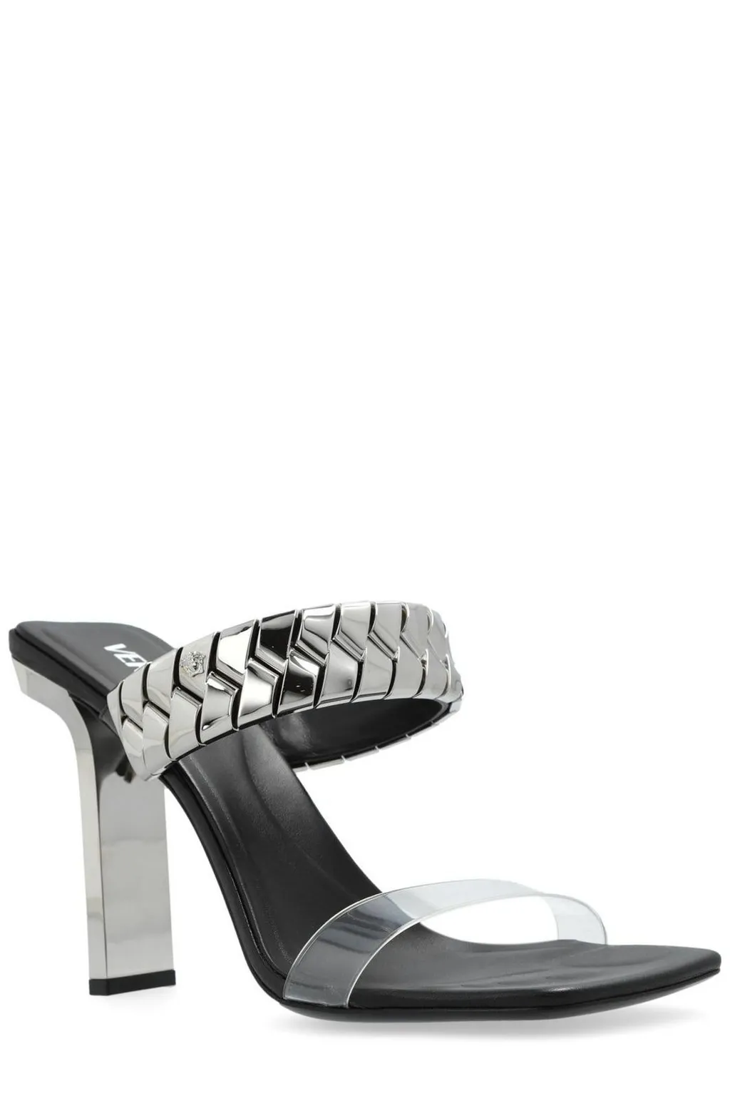 Mules With Metallic Chain Detail