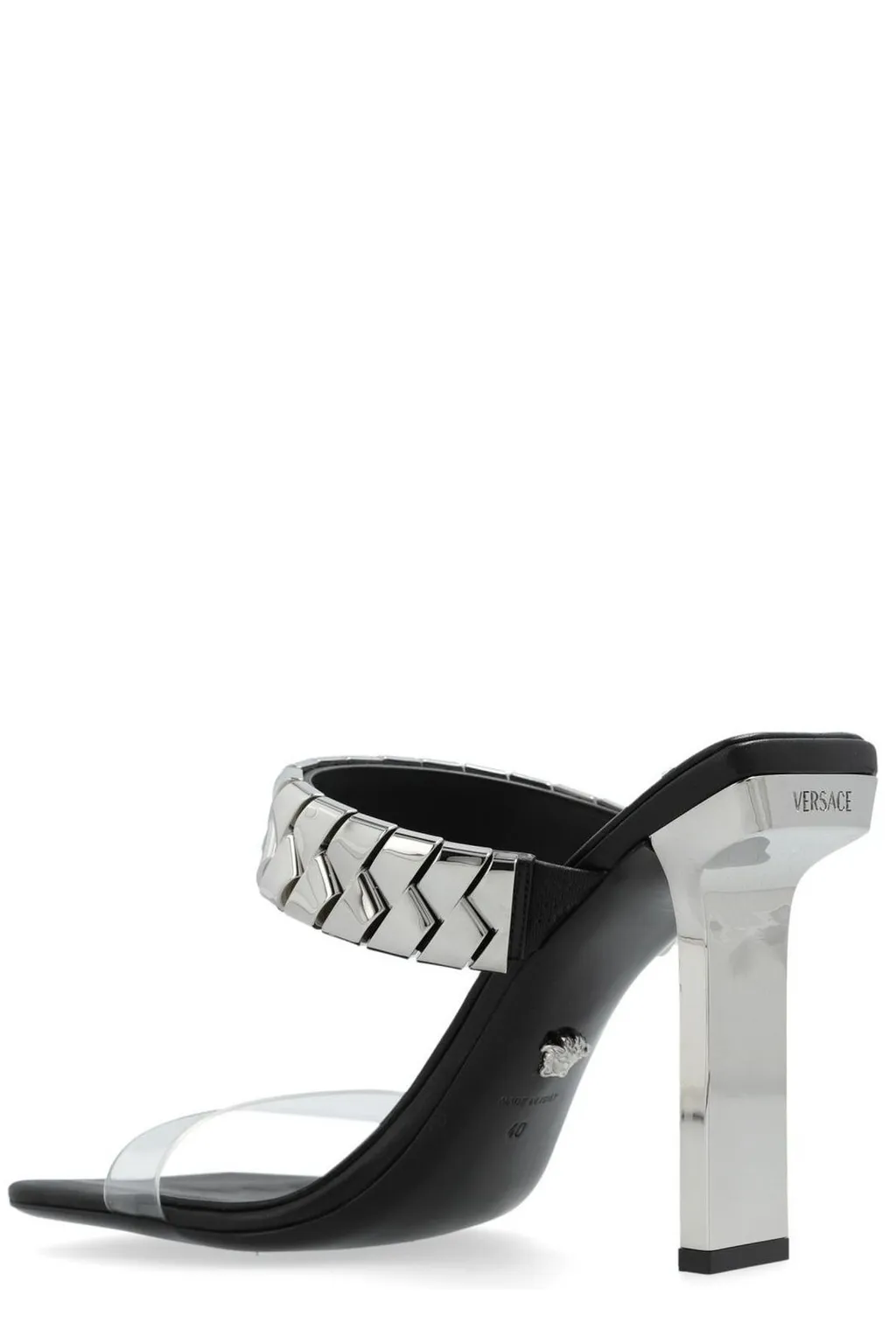 Mules With Metallic Chain Detail