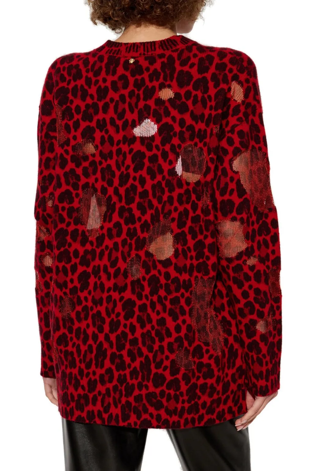 Leopard Print Distressed Sweater