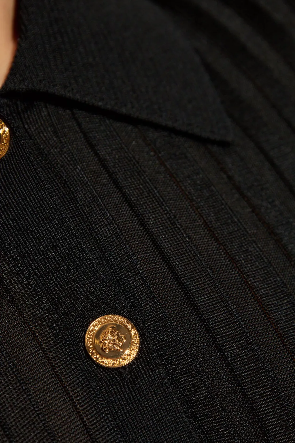Ribbed Knit Polo Shirt