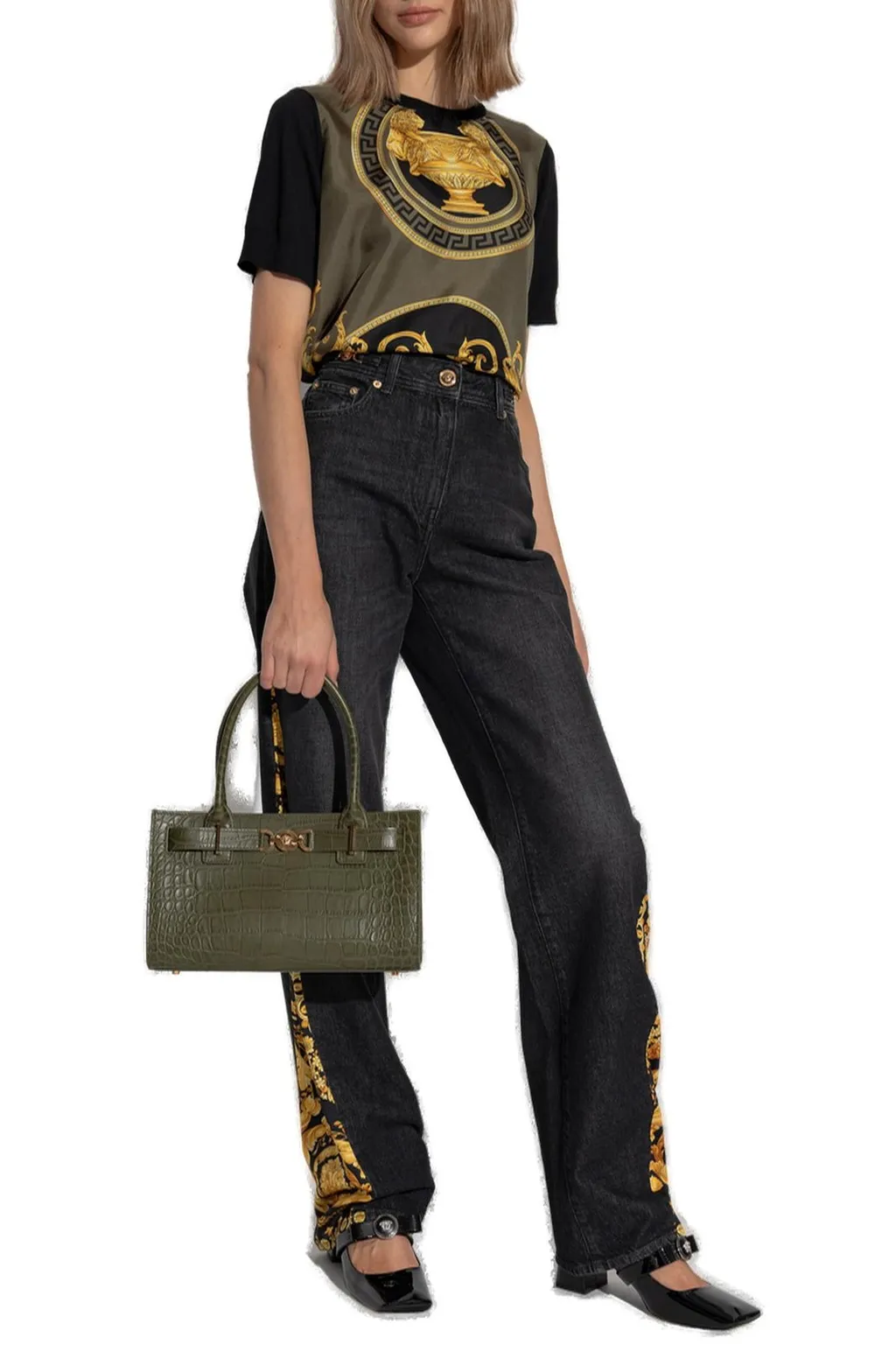 Jeans With Barocco Print