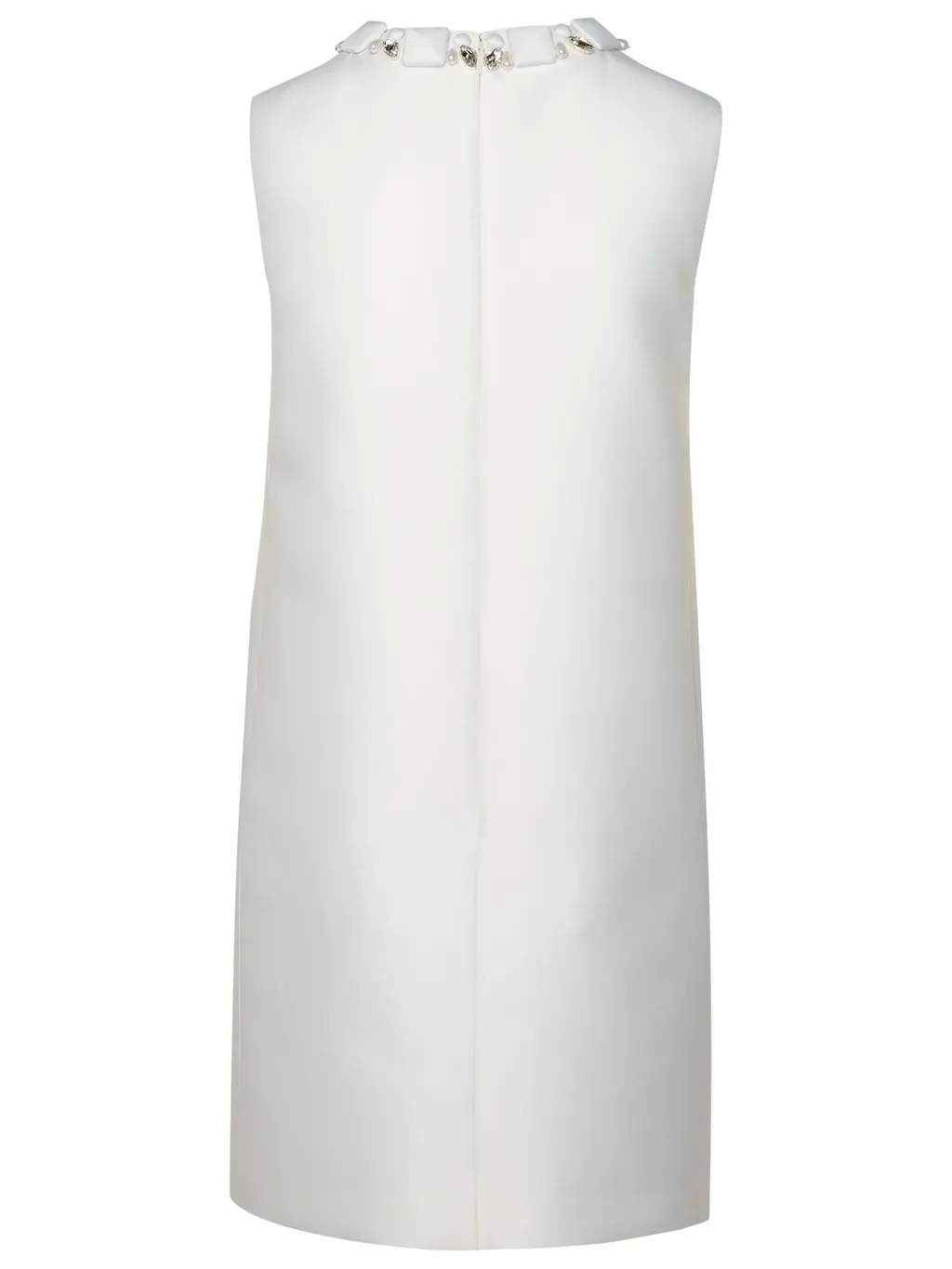 Sleeveless Shift Dress With Embellished Neckline