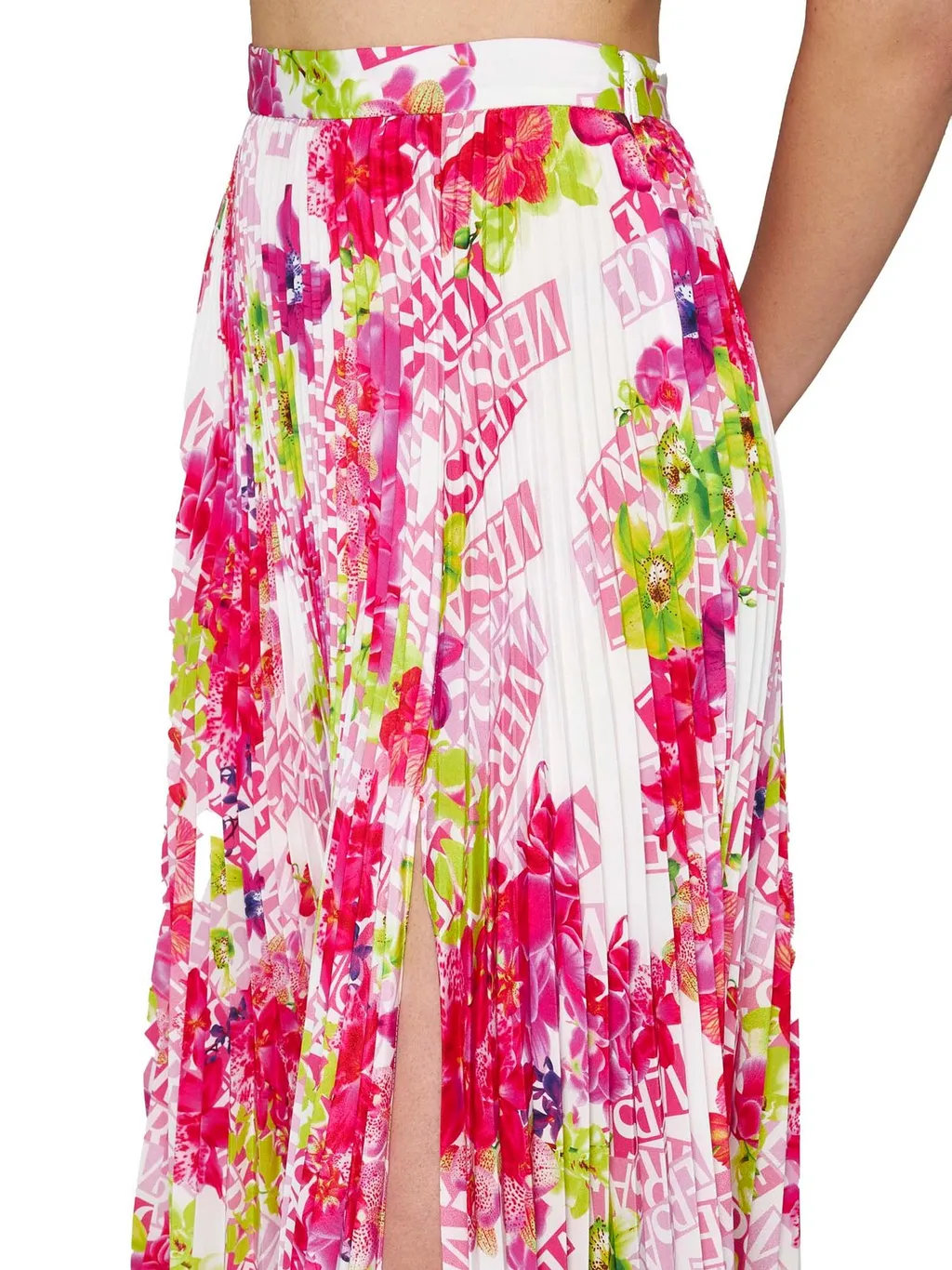 Pleated Asymmetric Midi Skirt