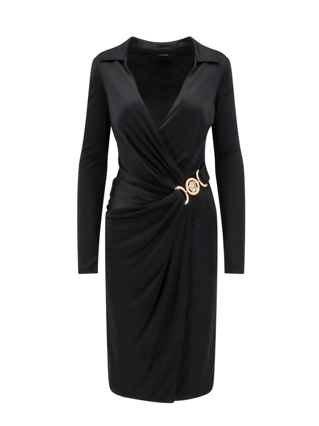 Wrap Dress With Medusa Buckle