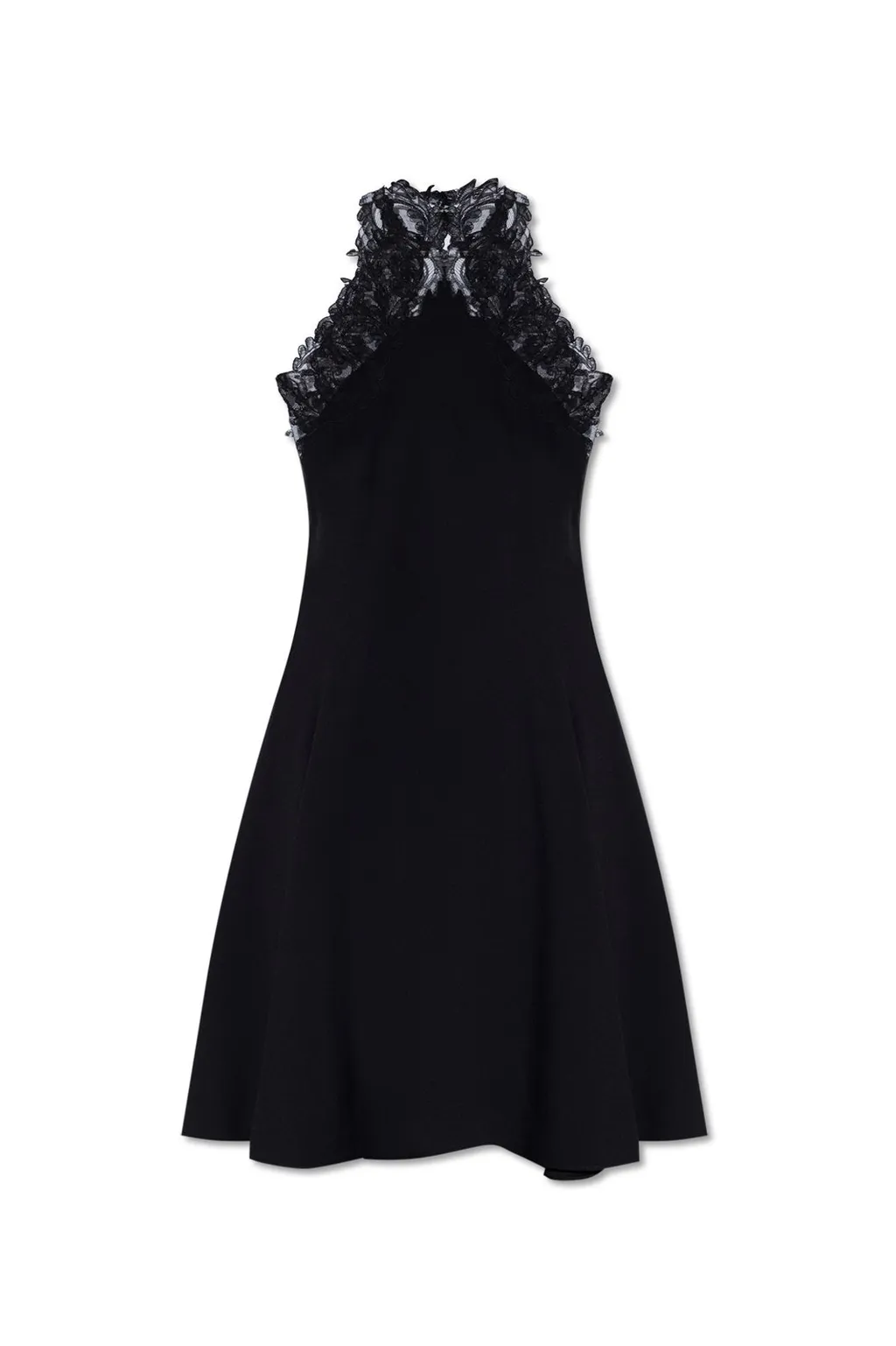 Halterneck Lace Trim Dress
