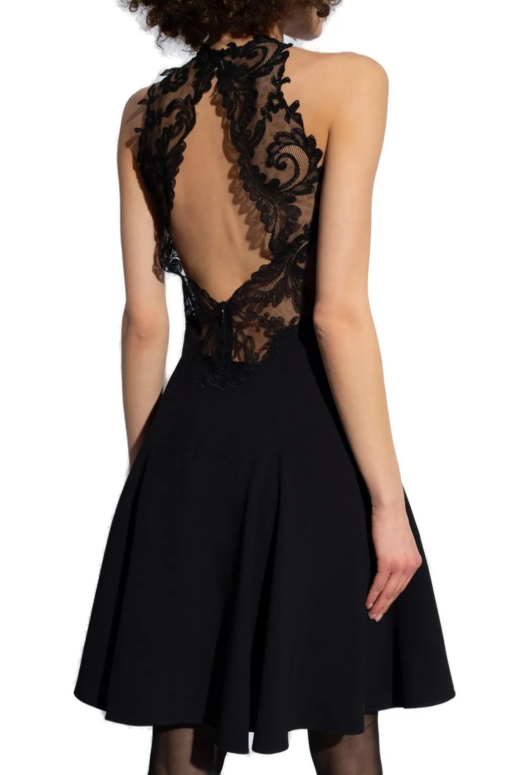 Halterneck Lace Trim Dress