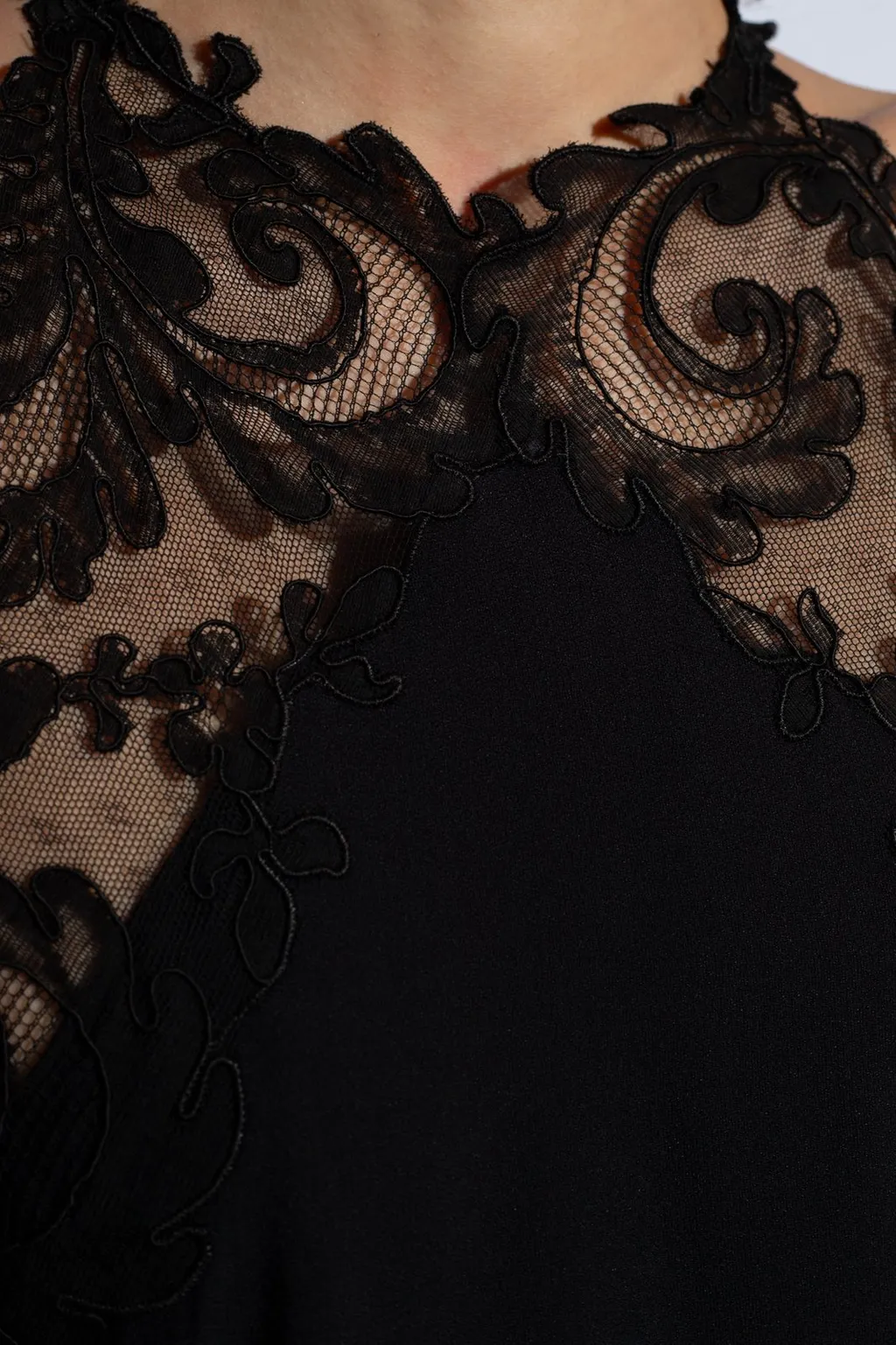 Halterneck Lace Trim Dress