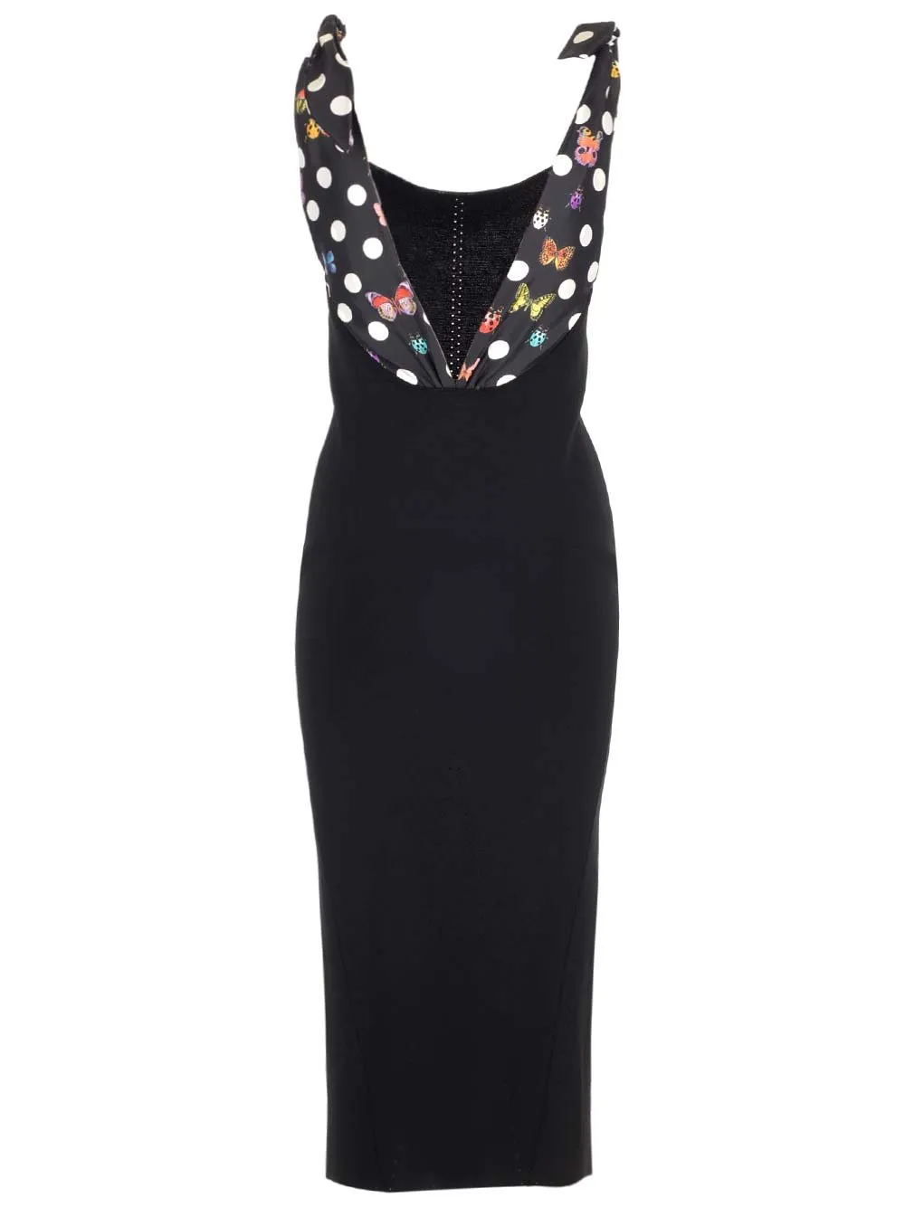 Sleeveless Midi Dress With Butterfly Print Straps
