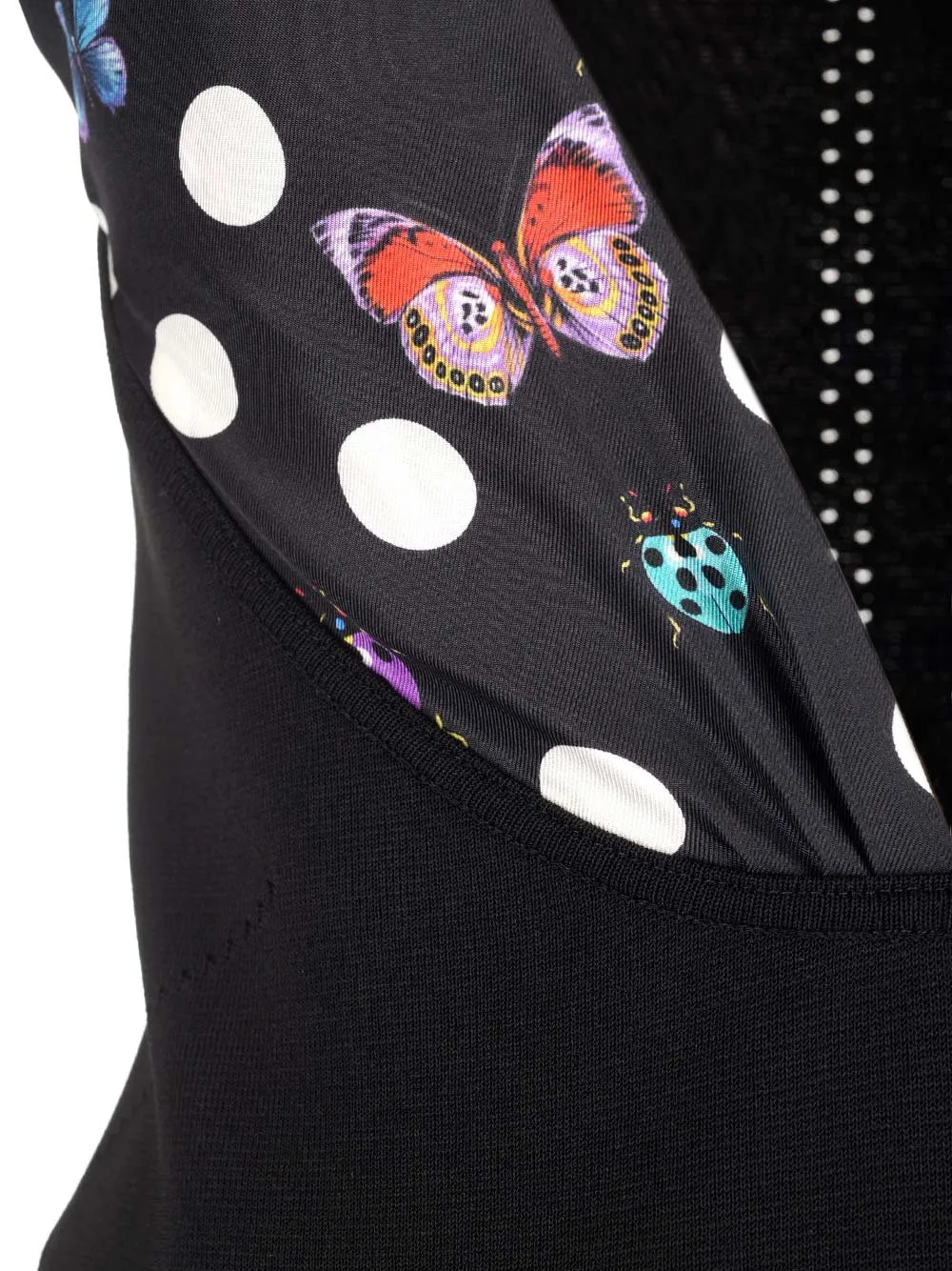 Sleeveless Midi Dress With Butterfly Print Straps