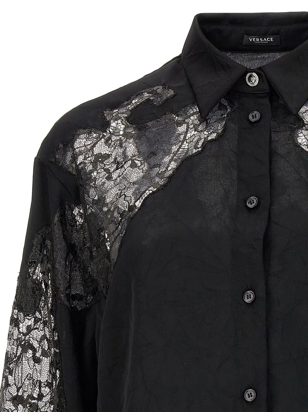 Shirt With Lace Inserts
