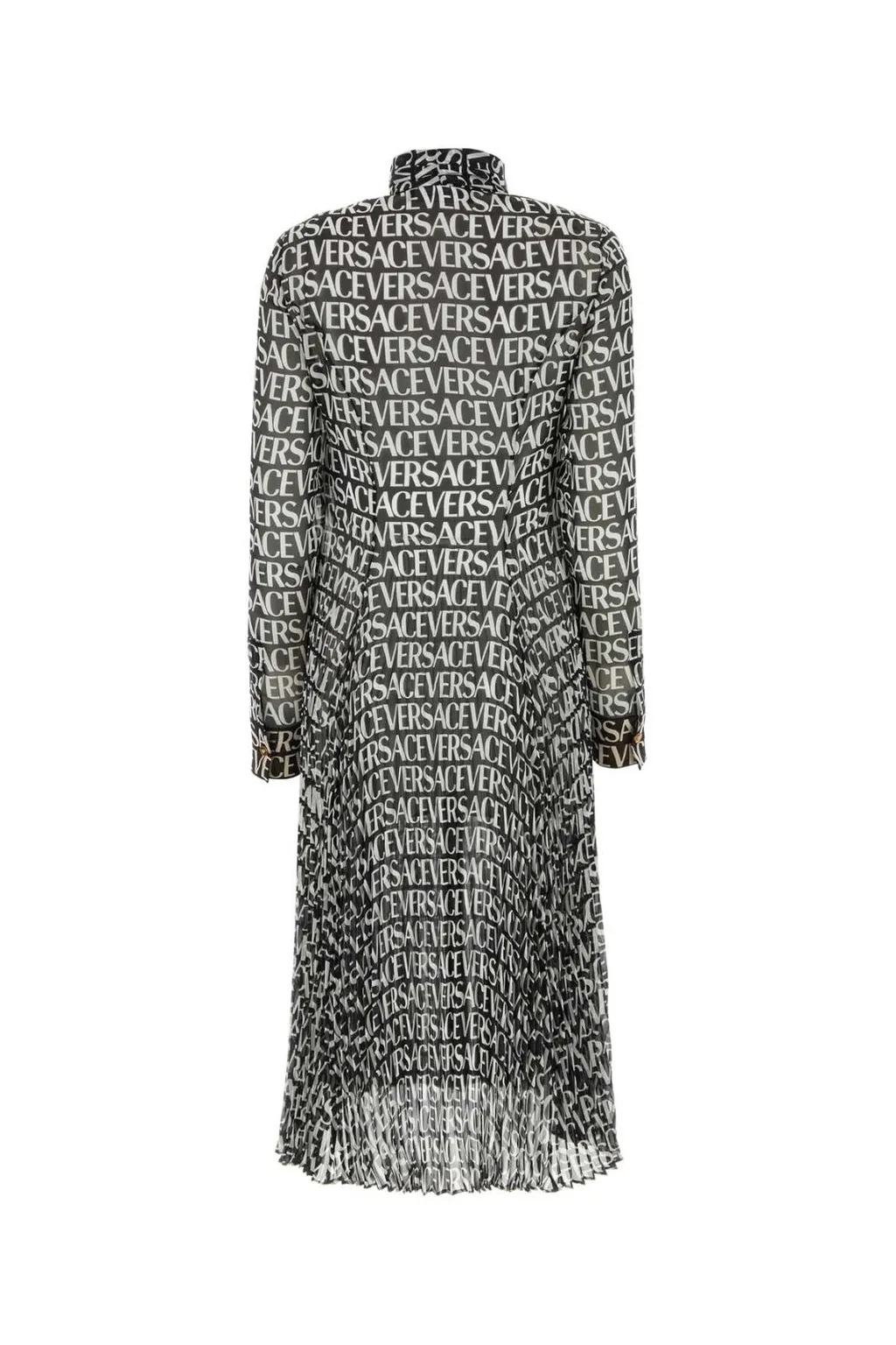 Logo Print Pleated Dress