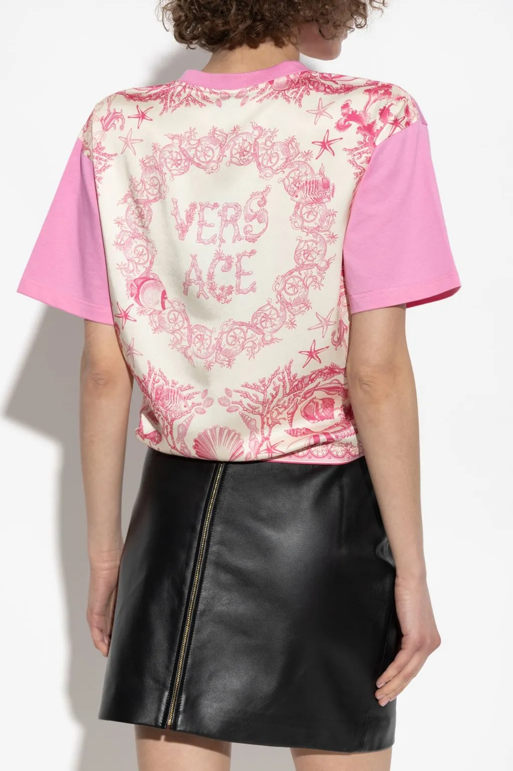 Cropped T-Shirt With Safety Pin Detail