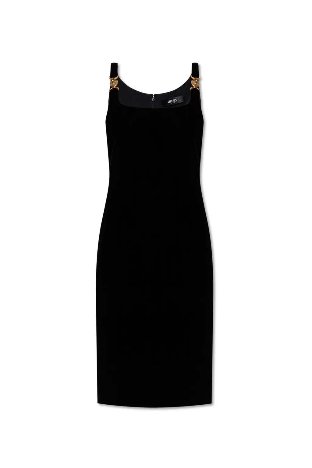 Sleeveless Dress With Medusa Hardware
