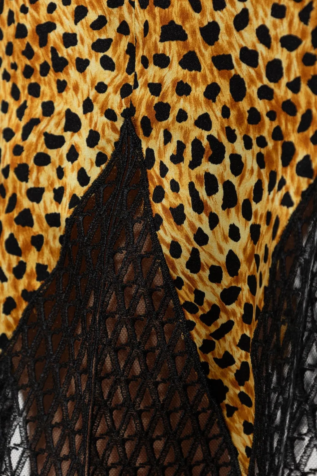 Leopard Print Slip Dress With Lace Trim