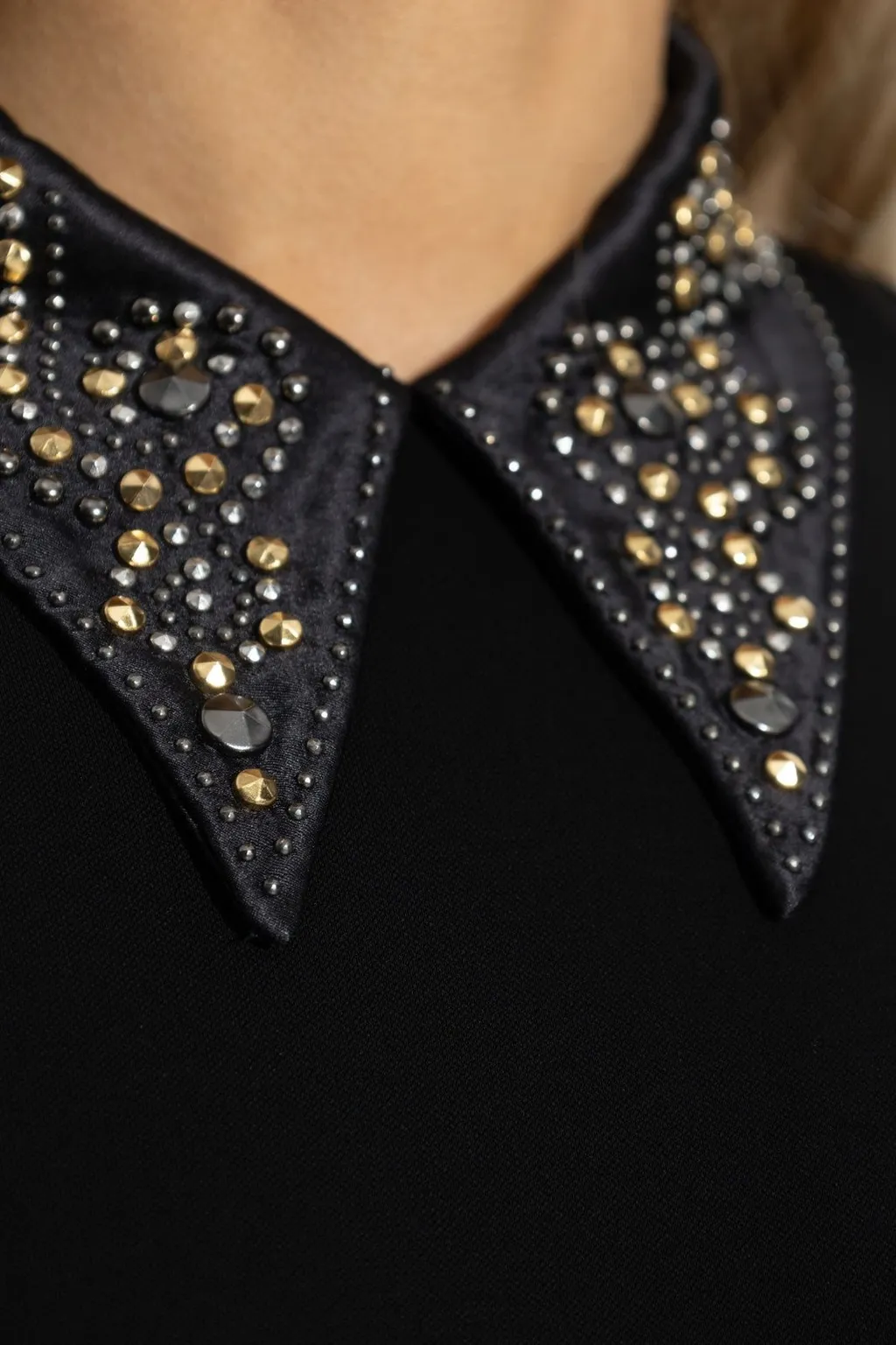 Bodysuit With Embellished Collar