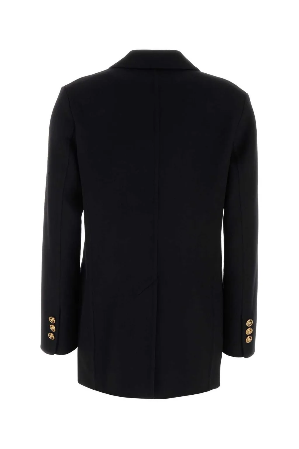 Double-Breasted Blazer With Medusa Safety Pin