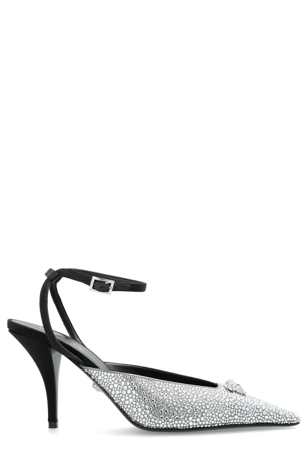 Crystal-Embellished Slingback Pumps