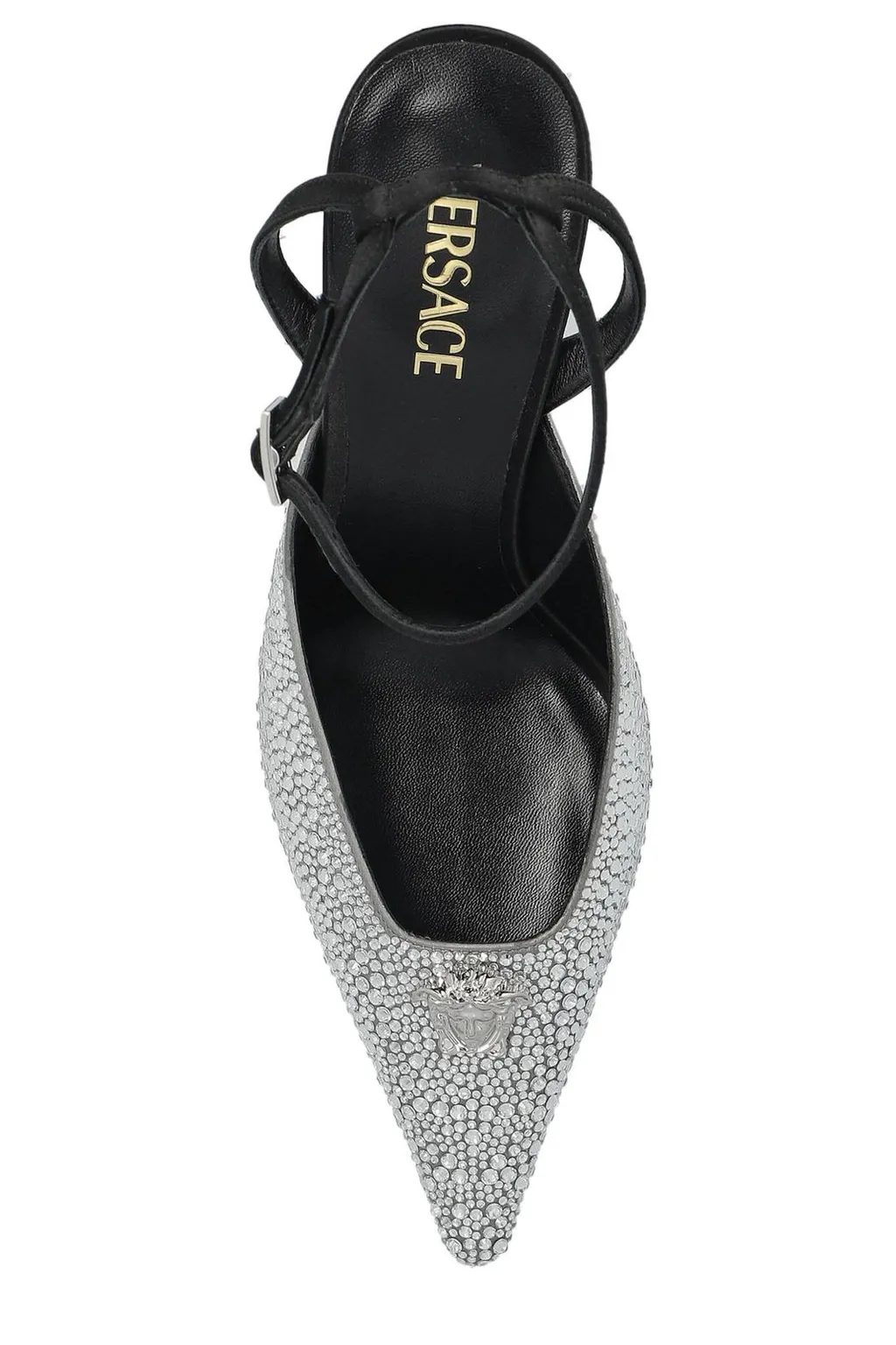 Crystal-Embellished Slingback Pumps