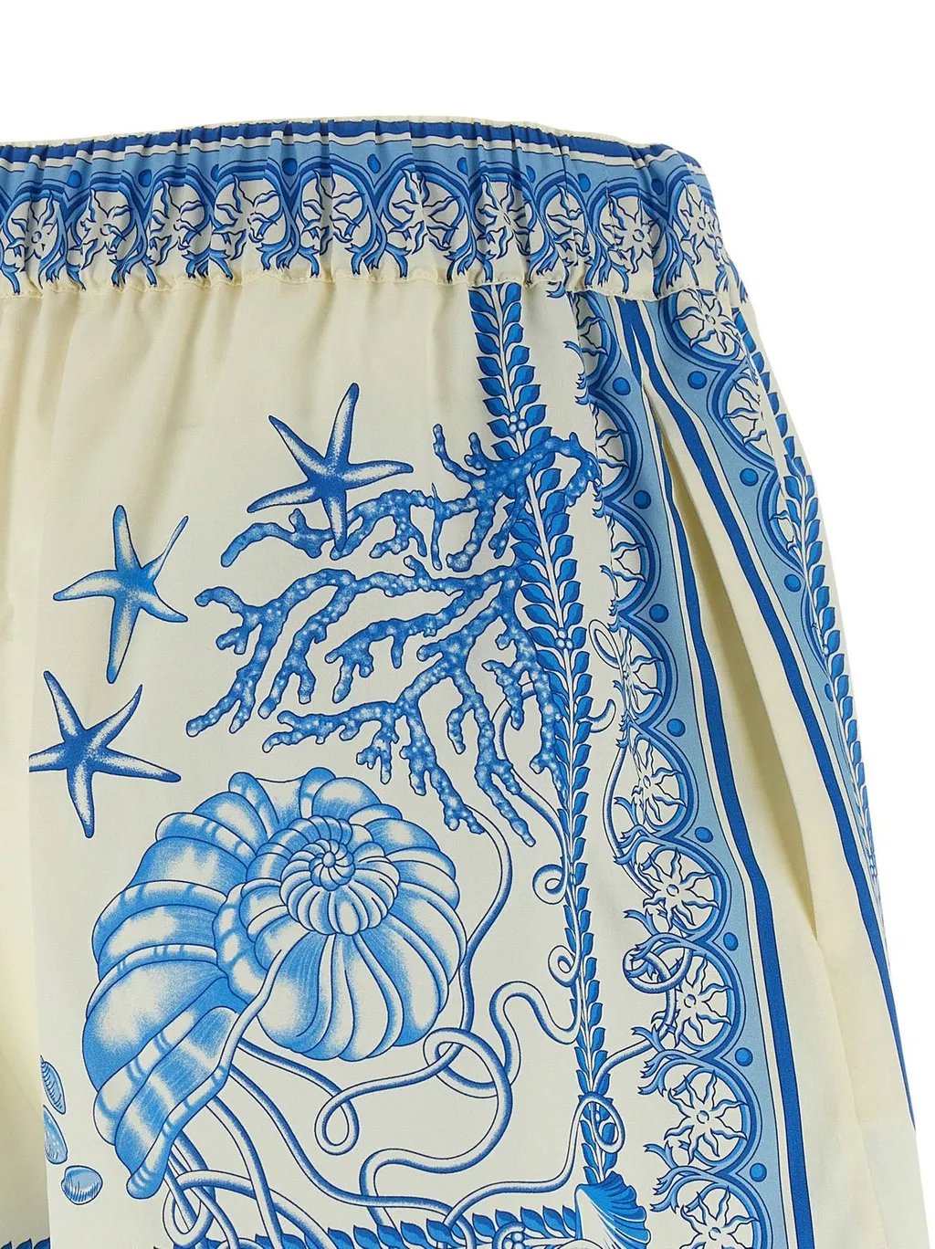 Medusa Print Silk Pajama Shorts