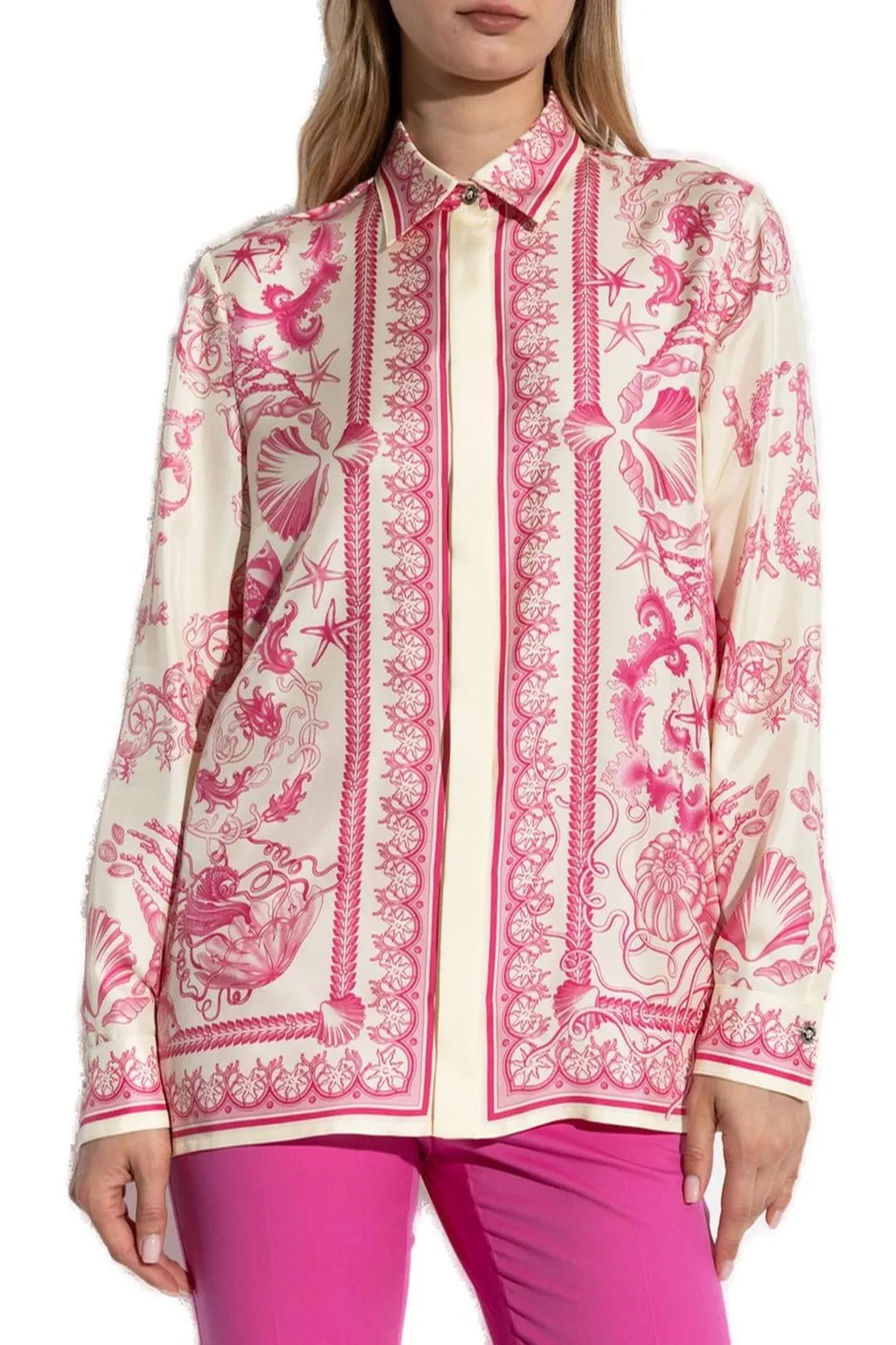 Medusa Print Silk Shirt