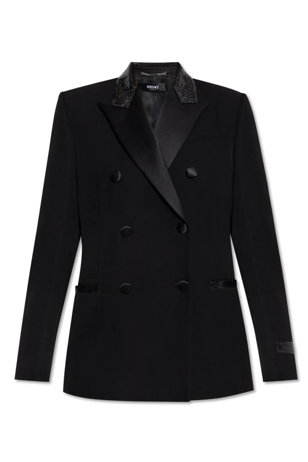 Double-Breasted Blazer With Satin Lapels