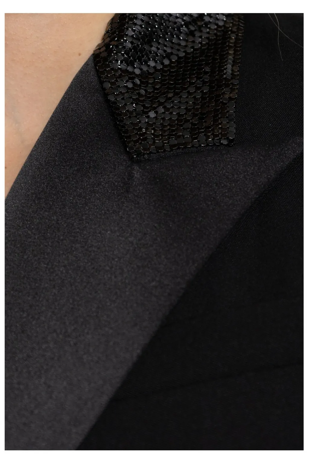 Double-Breasted Blazer With Satin Lapels