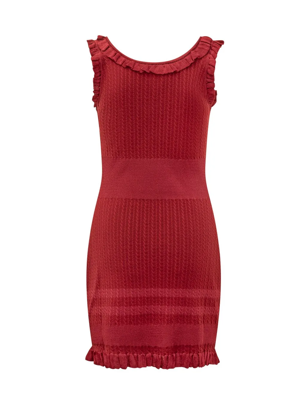 Knit Dress With Ruffle Trim