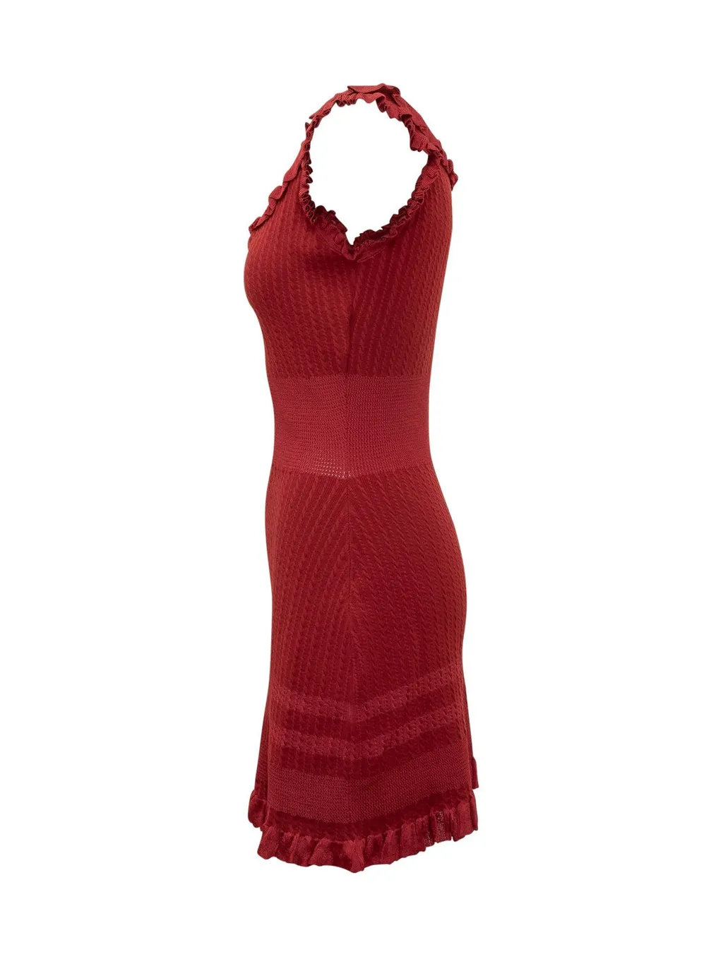 Knit Dress With Ruffle Trim