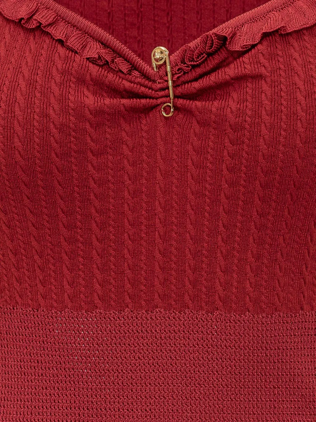 Knit Dress With Ruffle Trim