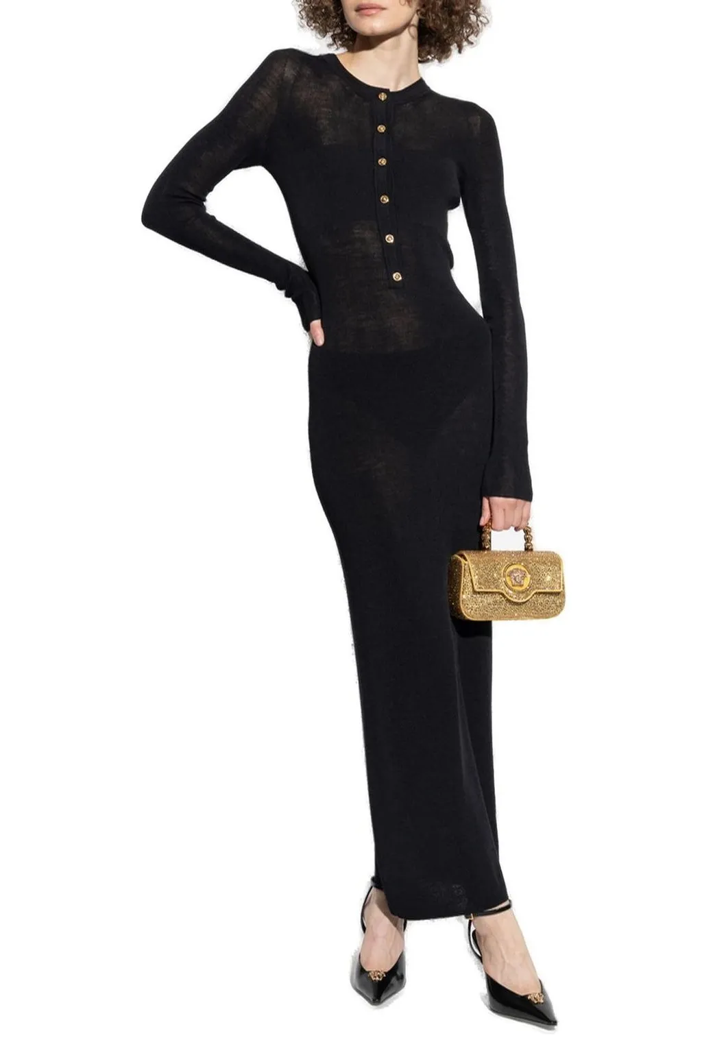 Long Sleeve Button-Up Maxi Dress